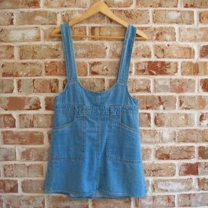 Women's Forever 21 light denim Pinafore dress with pockets, size M